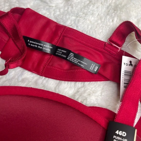 XO Plunge Push-Up Tattoo Lace Straight Back Bra 46D - Picture 15 of 16